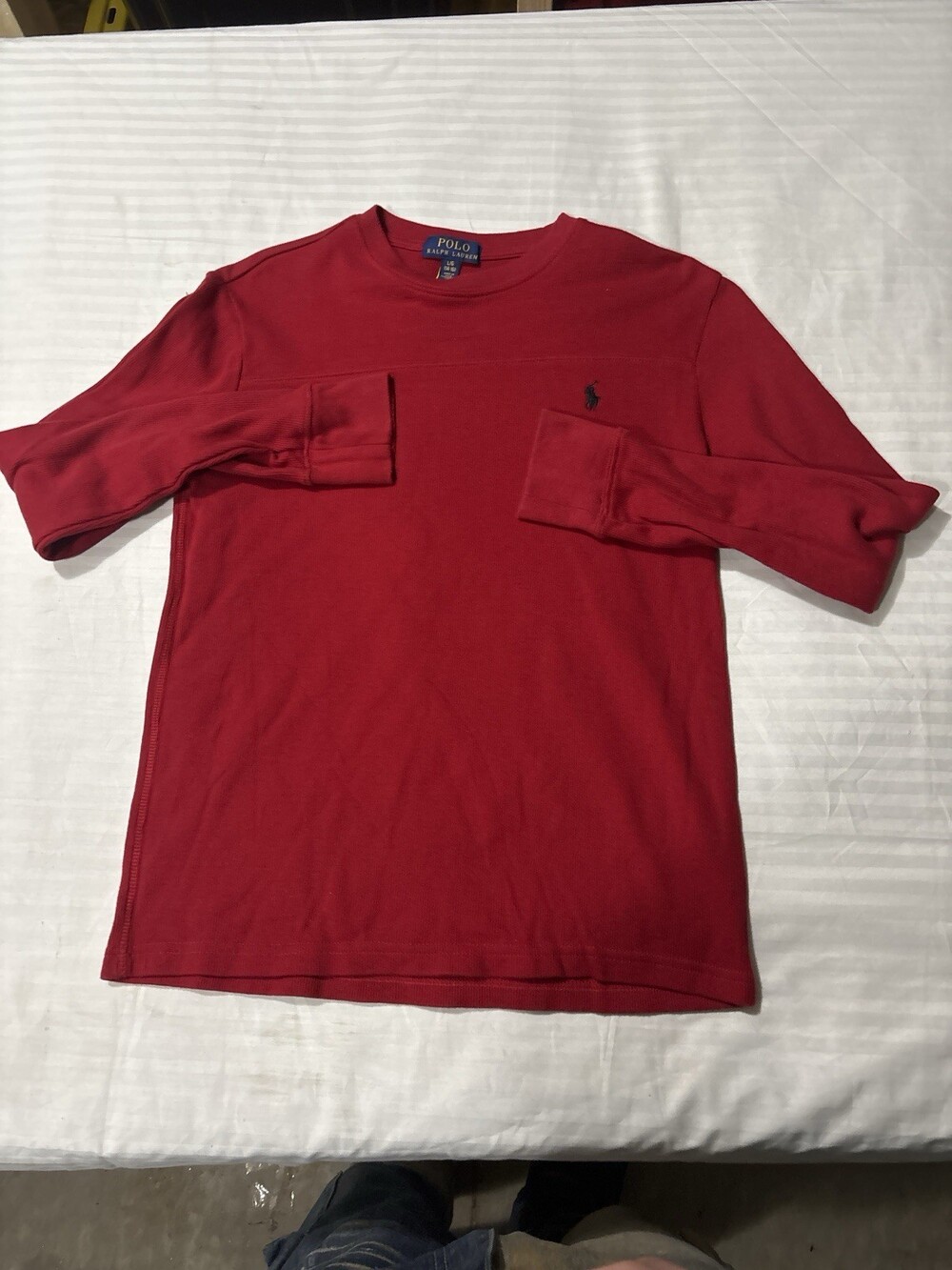 Polo Ralph Lauren Boys Long Sleeve Crewneck Shirt Red Size L 14–16.